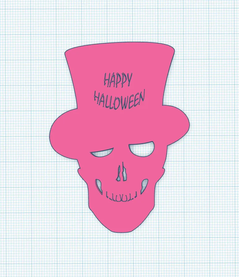 Đầu lâu Halloween đội mũ trang trí dễ in cho nhà