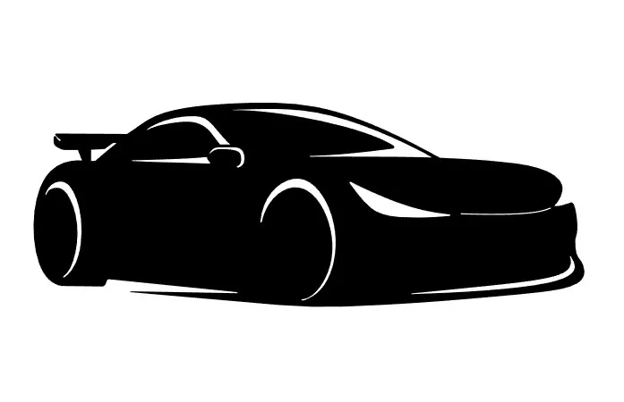 Silhouette của Siêu Xe Thể Thao kích thước 90mm x 240mm x 2mm