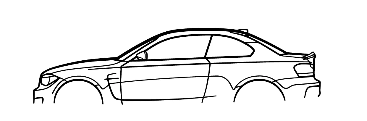 Silhouette nghệ thuật tường BMW E82 M1