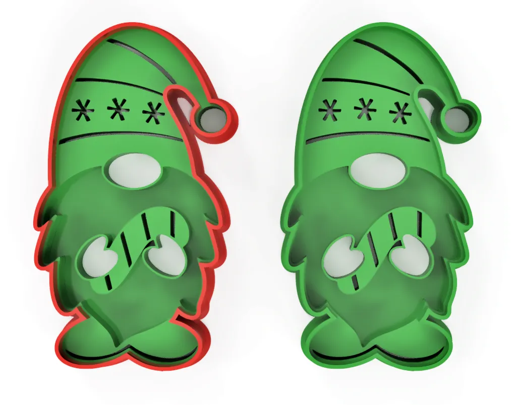 Bộ khuôn bánh quy gnome Giáng sinh 8 chiếc