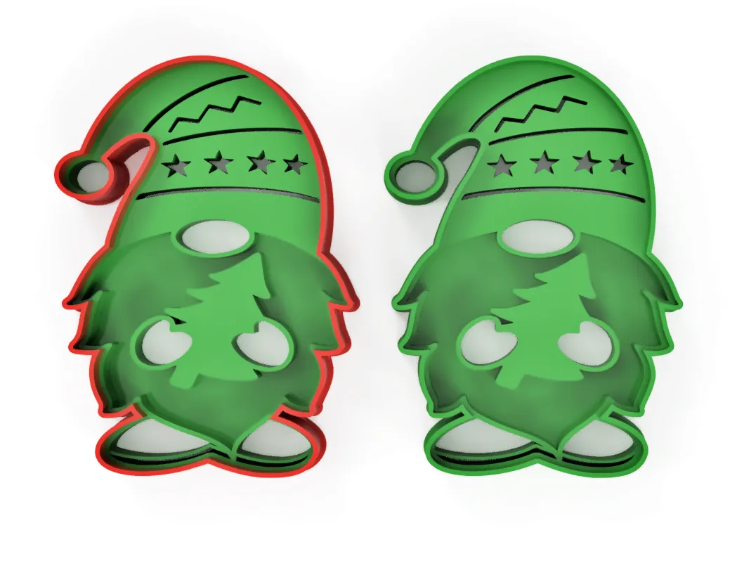 Bộ khuôn bánh quy gnome Giáng sinh 8 chiếc