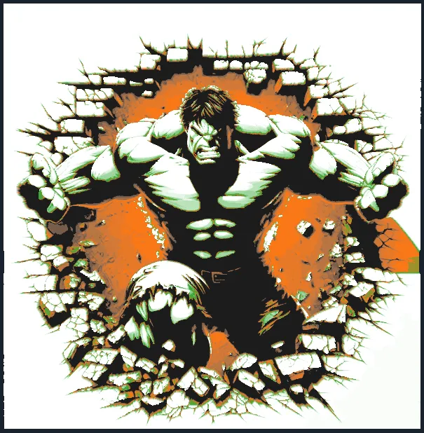 Hulk đập vỡ tường trong tranh filament