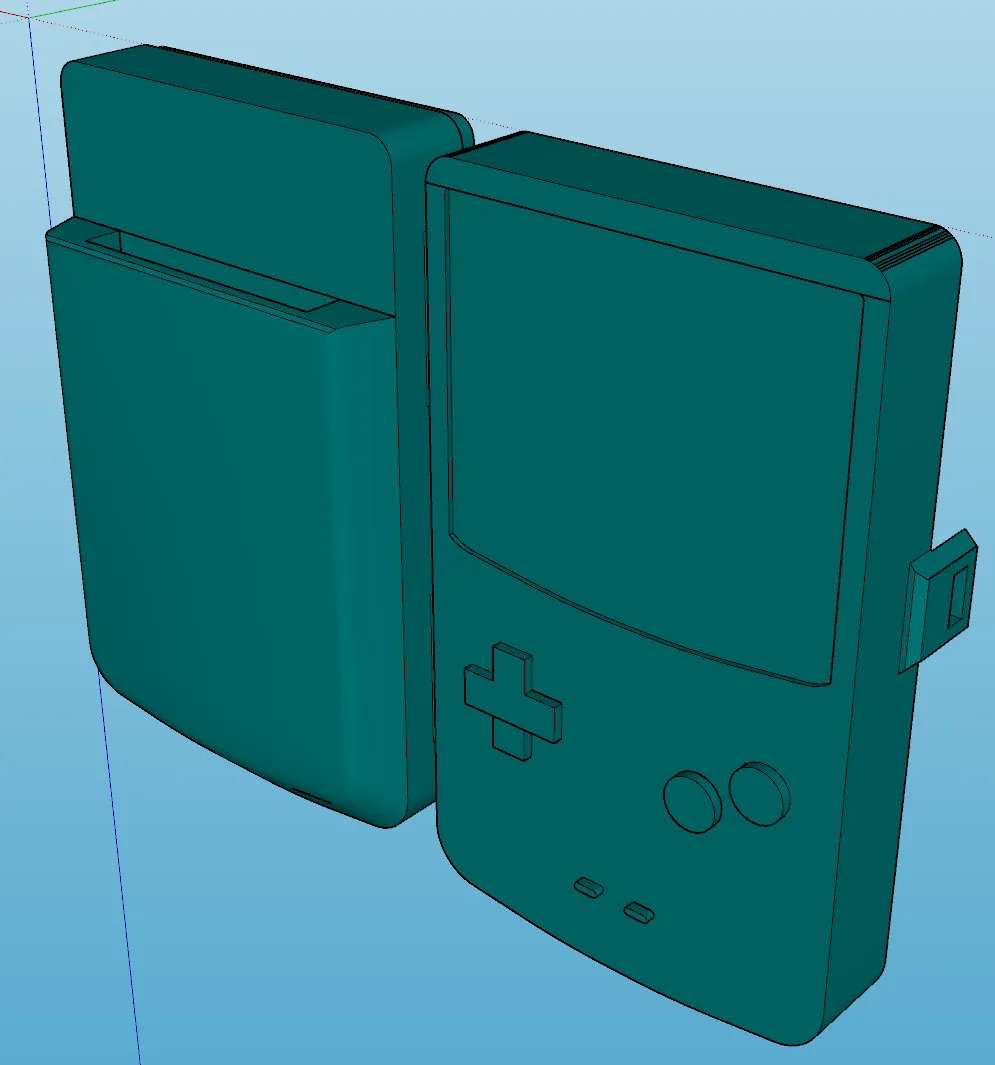 Vỏ bảo vệ cho Gameboy Color với chỗ để hai trò chơi