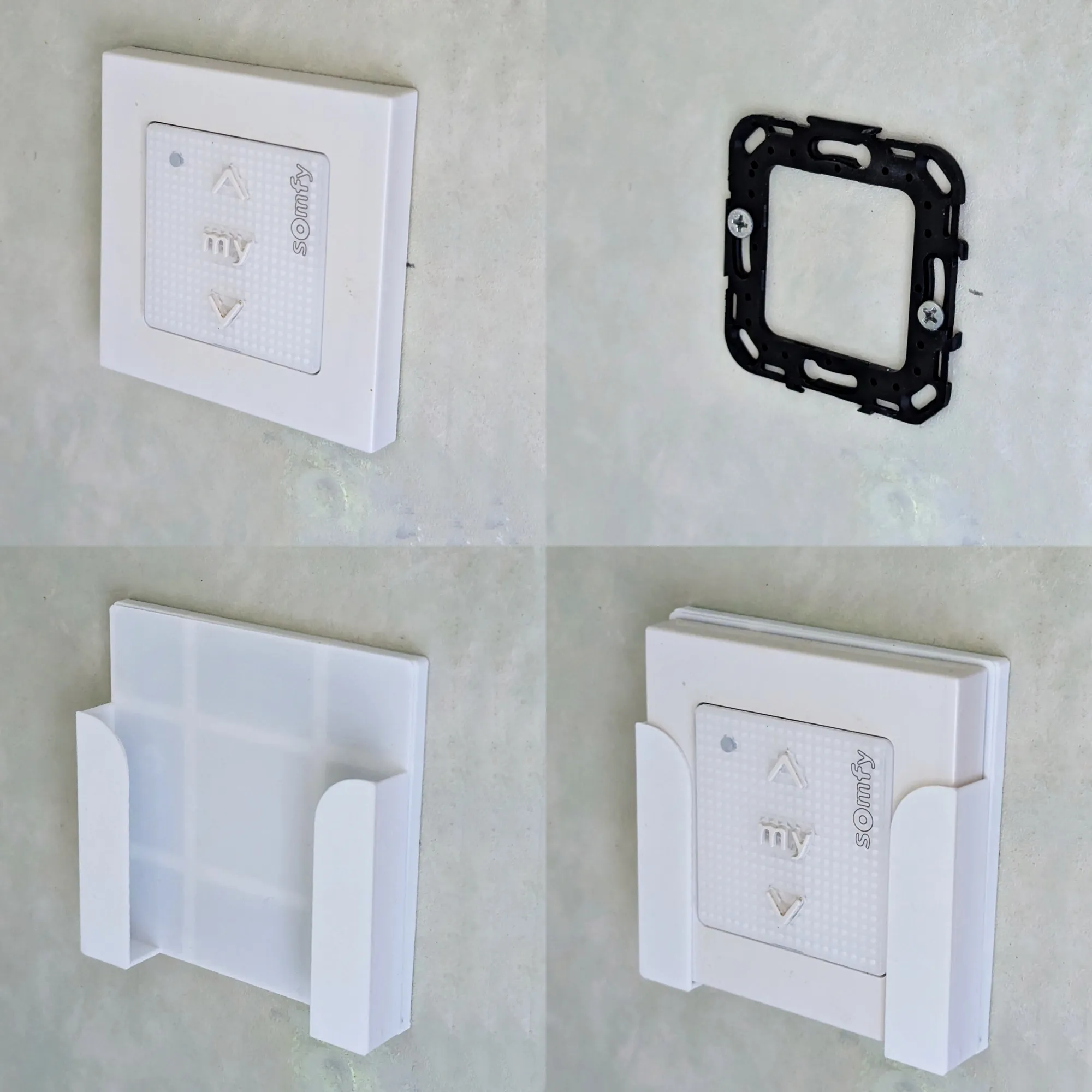 Giá đỡ điều khiển từ xa Somfy sử dụng kẹp gắn tường gốc