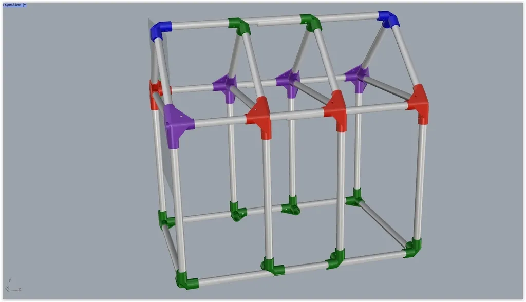 Góc in 3D cho nhà kính ống dẫn 1/2 inch