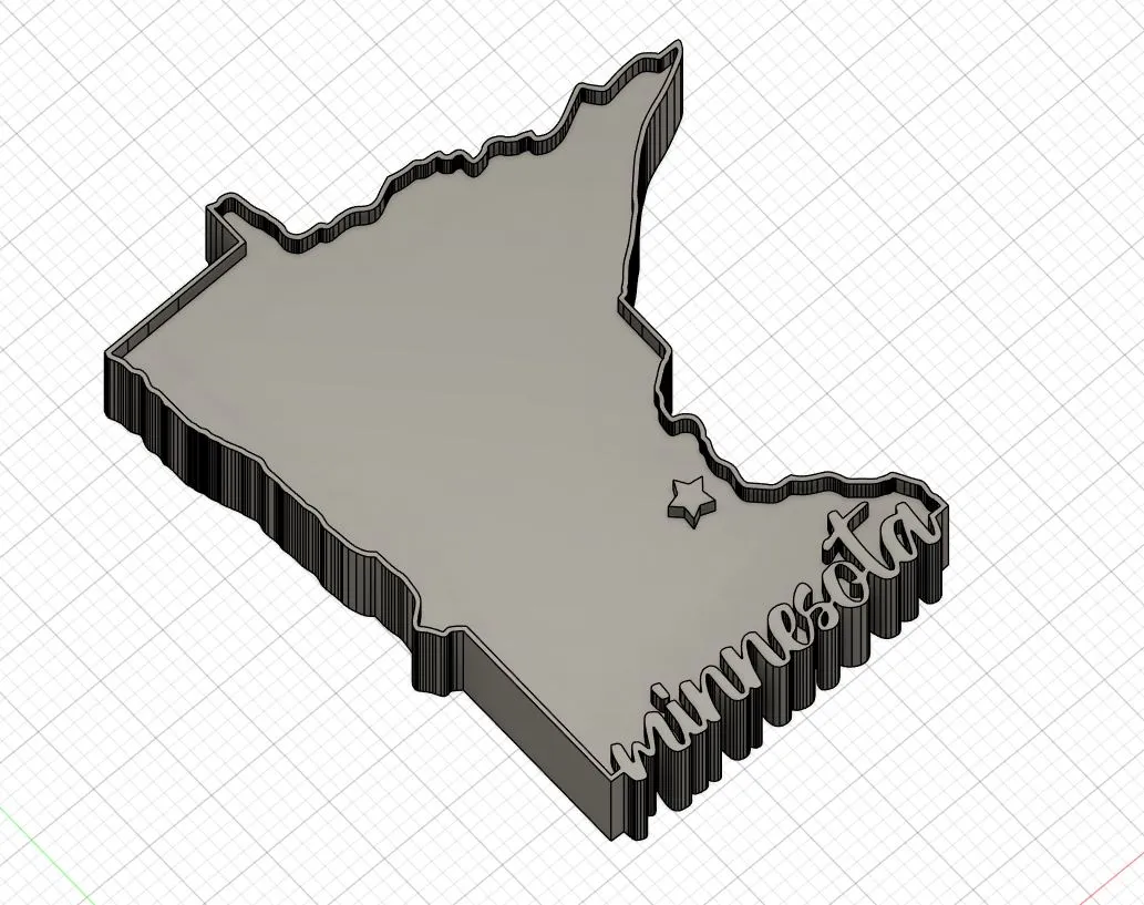 Nam châm tủ lạnh hình bang Minnesota với vị trí Minneapolis