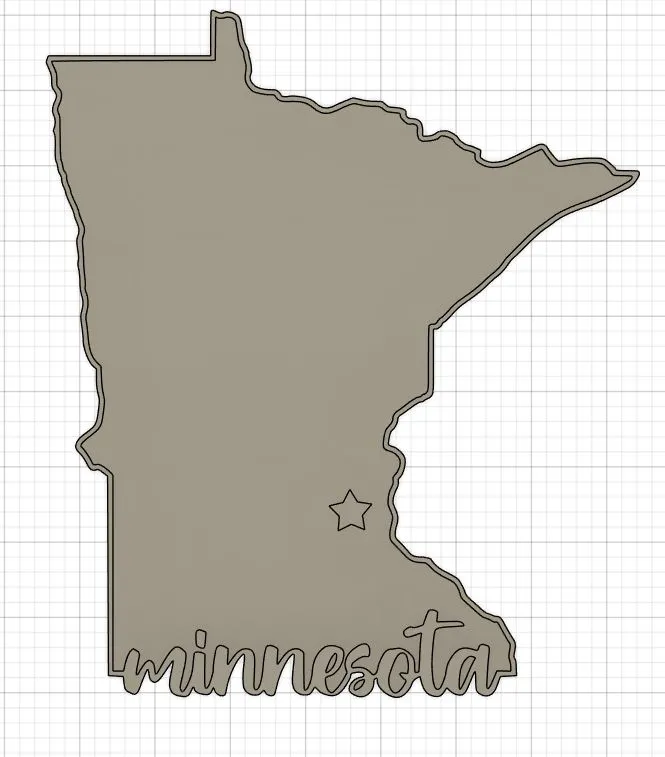 Nam châm tủ lạnh hình bang Minnesota với vị trí Minneapolis