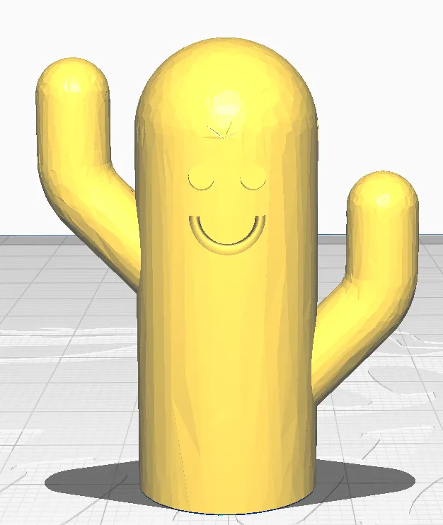 Xương rồng cười vui vẻ trong thiết kế nghệ thuật 3D