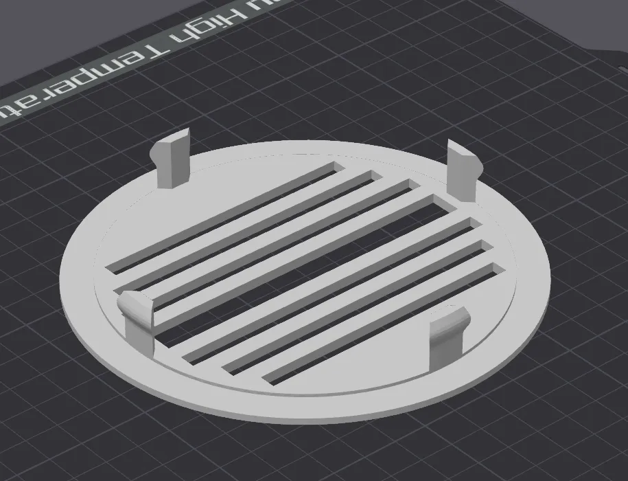 Nắp chặn lỗ tường 112mm với các chốt giữ chắc chắn