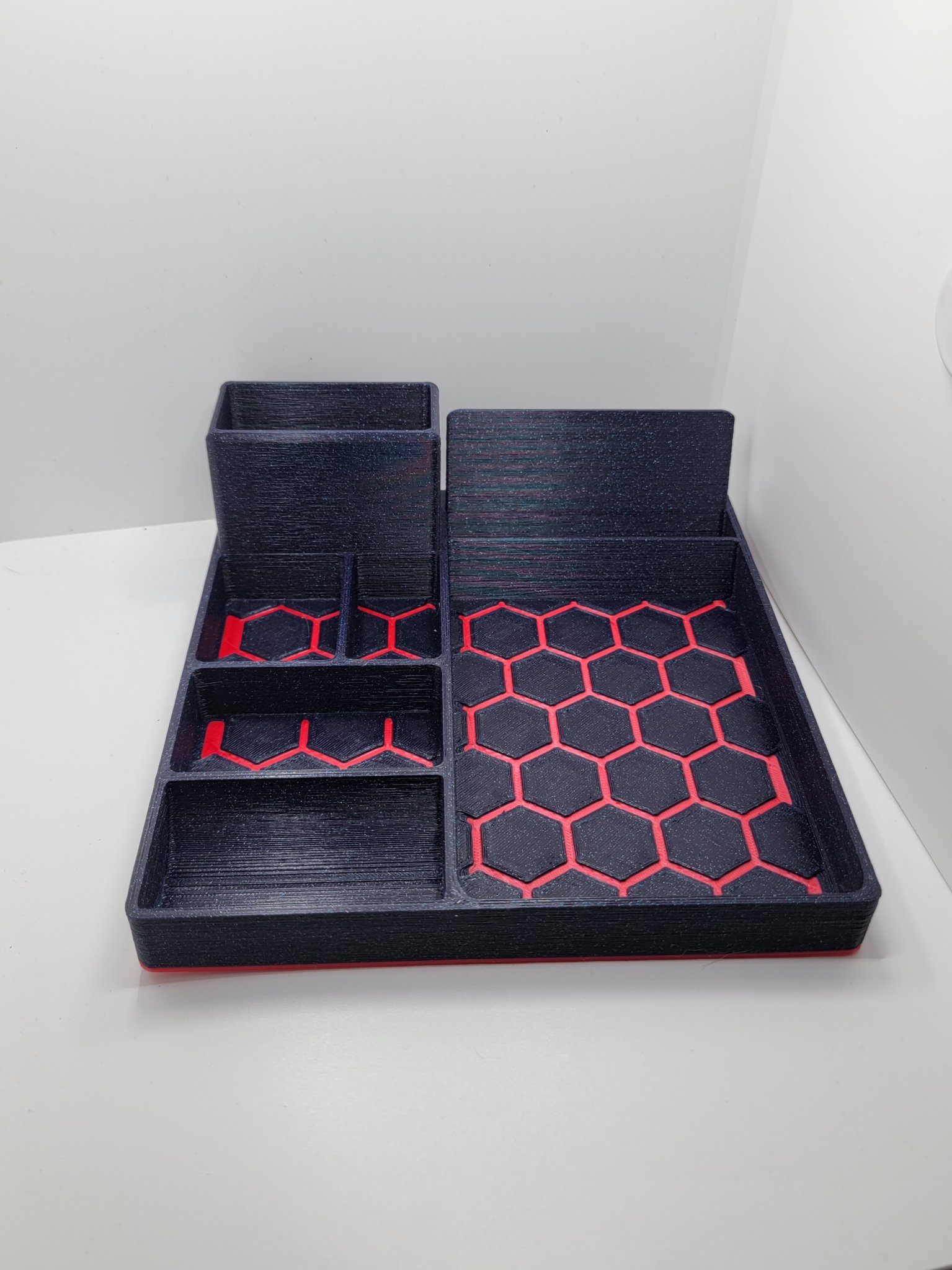 Khay đựng đồ đa năng hình lục giác với giá đỡ điện thoại