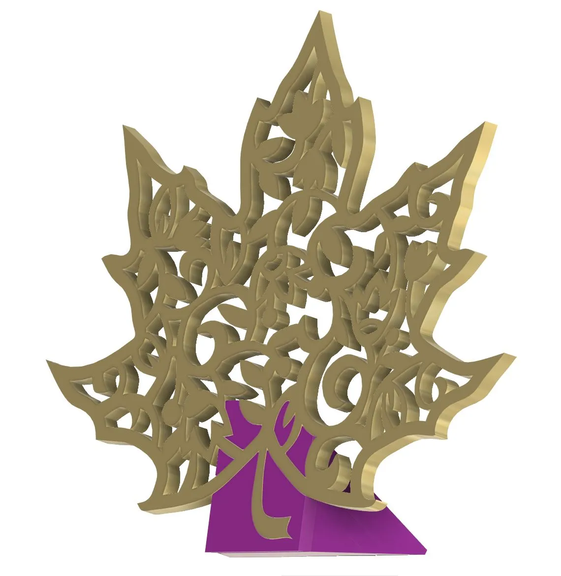 Lá phong trang trí mùa thu có giá đỡ