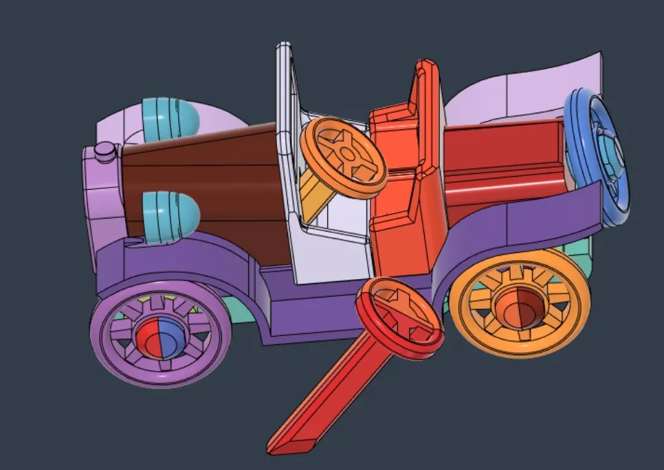 Mô hình ô tô mini Ford-T lắp ráp từ các chi tiết