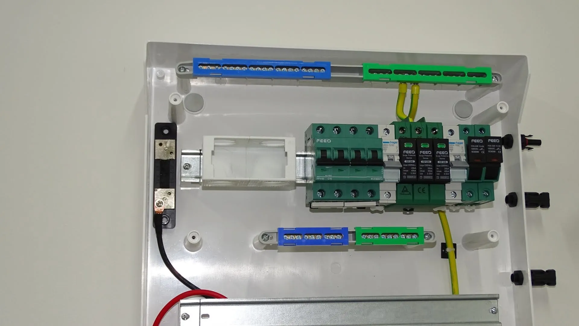 Giá đỡ đồng hồ đo DC cho thanh DIN kèm mặt che
