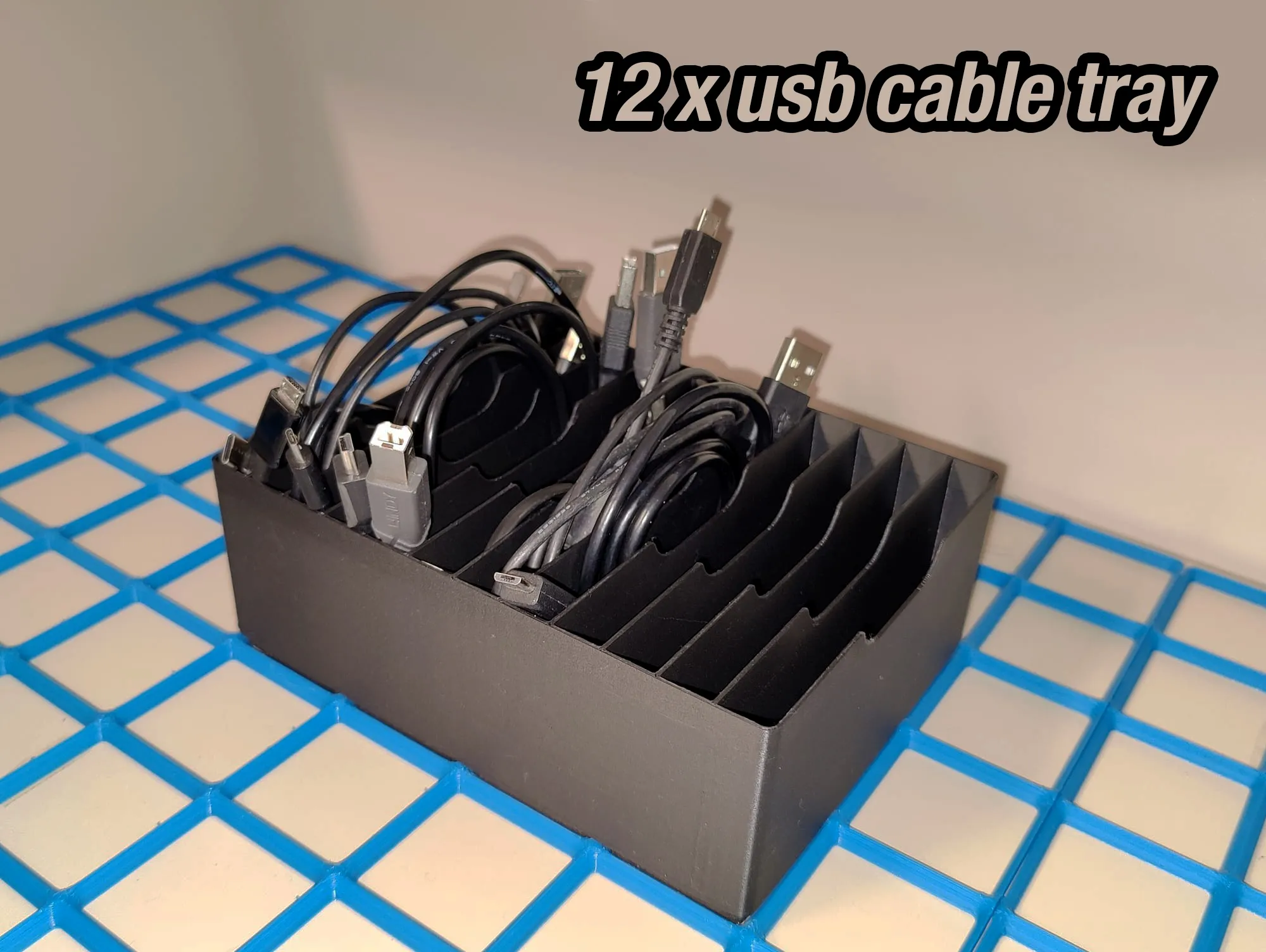 Khay tổ chức cáp USB 12x - gridfinity 3x4