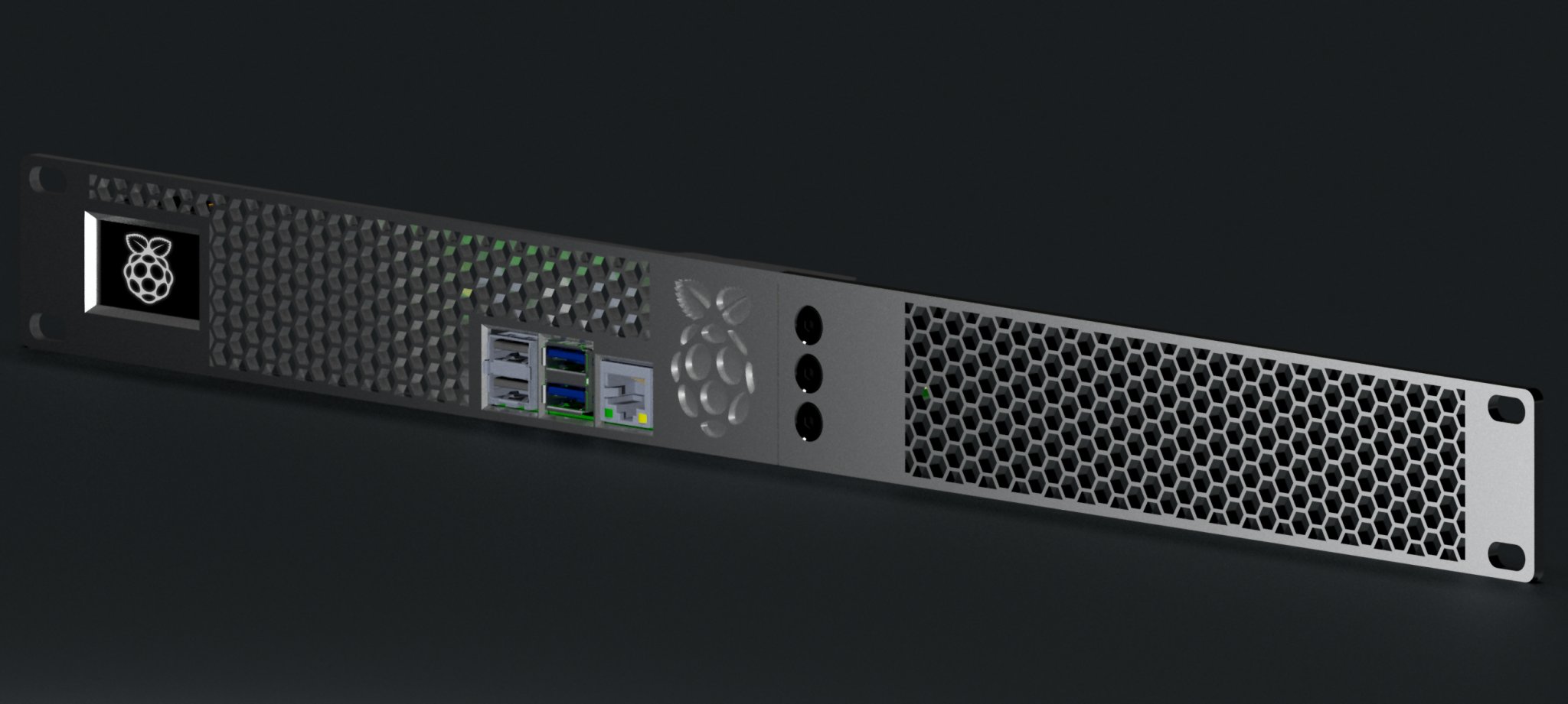 Giá đỡ 19 inch cho Raspberry Pi với màn hình OLED 1.3 inch