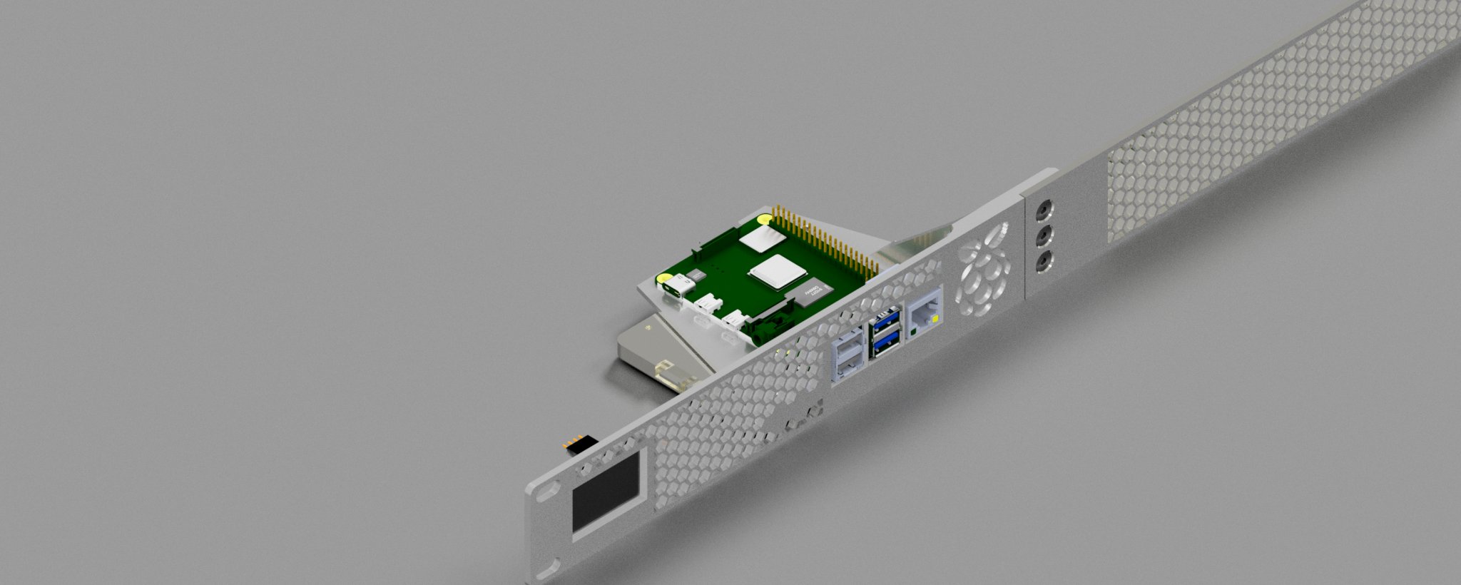 Giá đỡ 19 inch cho Raspberry Pi với màn hình OLED 1.3 inch