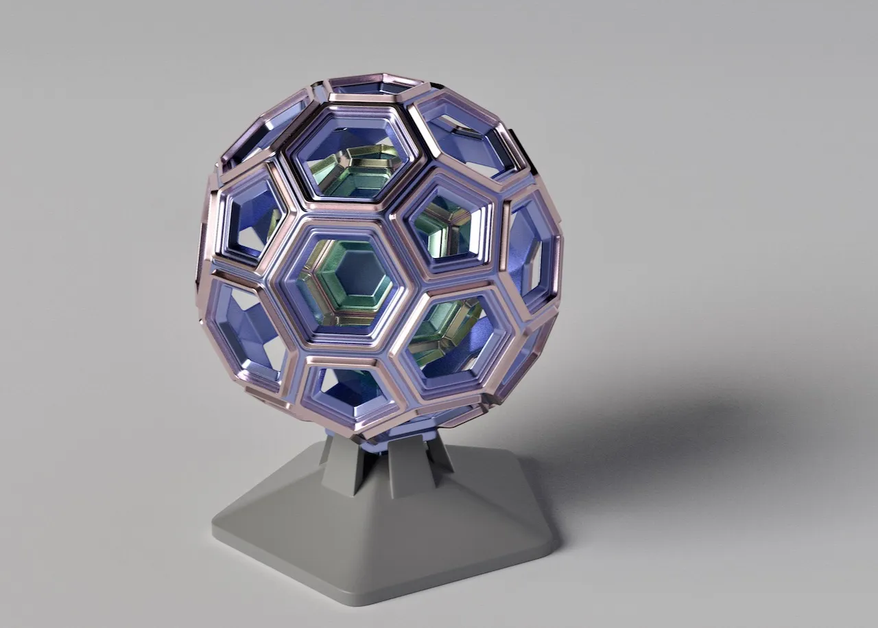 Điêu khắc nghệ thuật hình cầu đa giác Penta Spheroid