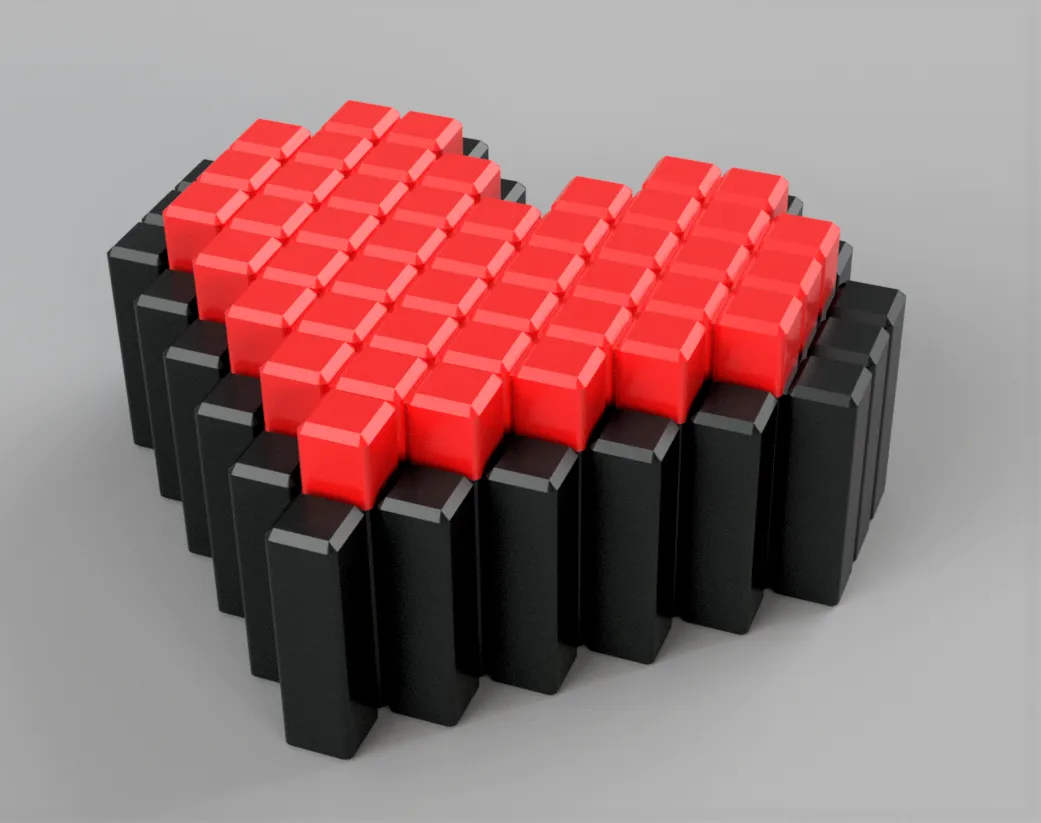 Hộp trái tim pixel 8-bit cho người yêu công nghệ