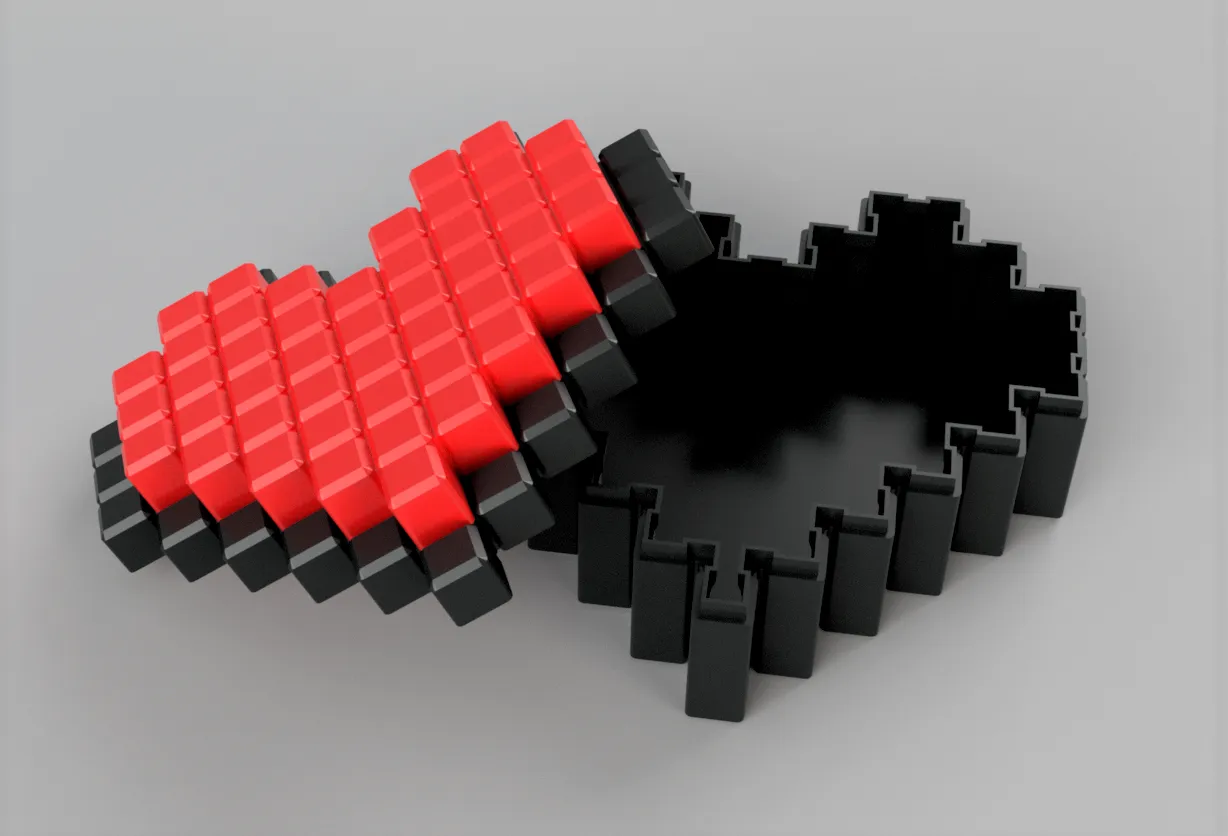 Hộp trái tim pixel 8-bit cho người yêu công nghệ