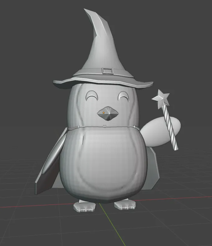 Nhân vật chim cánh cụt phù thủy vui vẻ