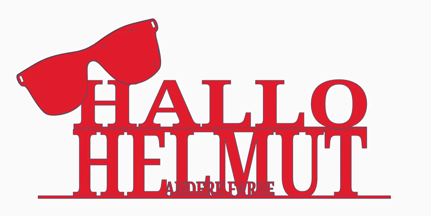 Biển hiệu "HELLO HELMUT" chào đón thân thiện