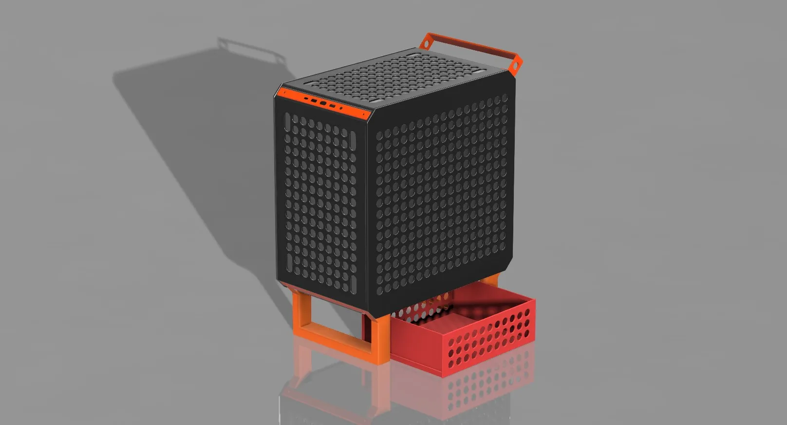 Ngăn kéo cho thùng máy Qube 500 với chân hỗ trợ thêm