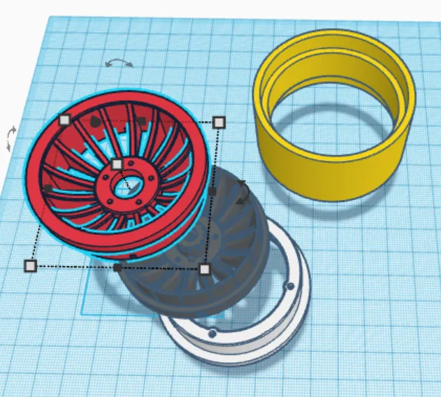 Bánh xe Beadlock 1.9 inch với hex nguyên bản