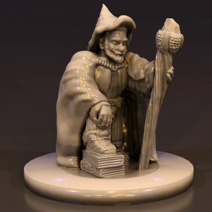 Nhân vật phù thủy gnome Magnus Trouttickler 28mm