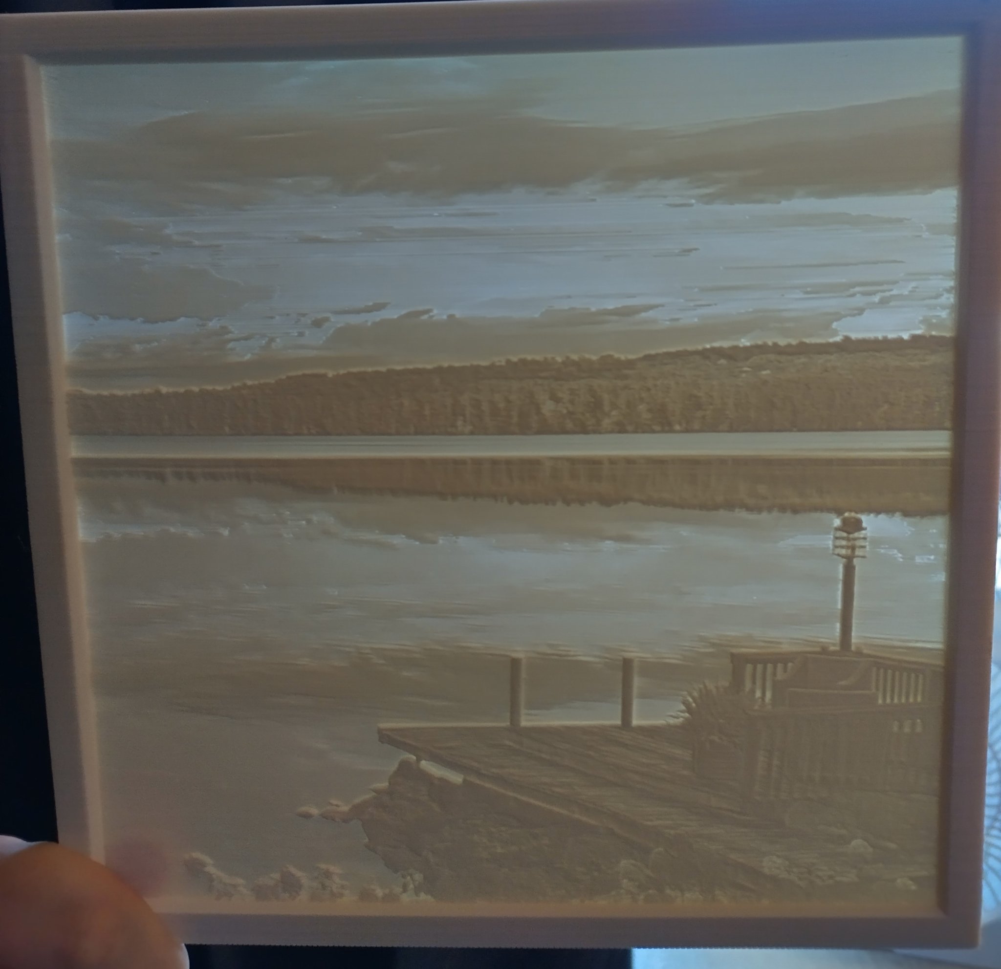 Mô hình lithophane hồ Panther ở bang Maine