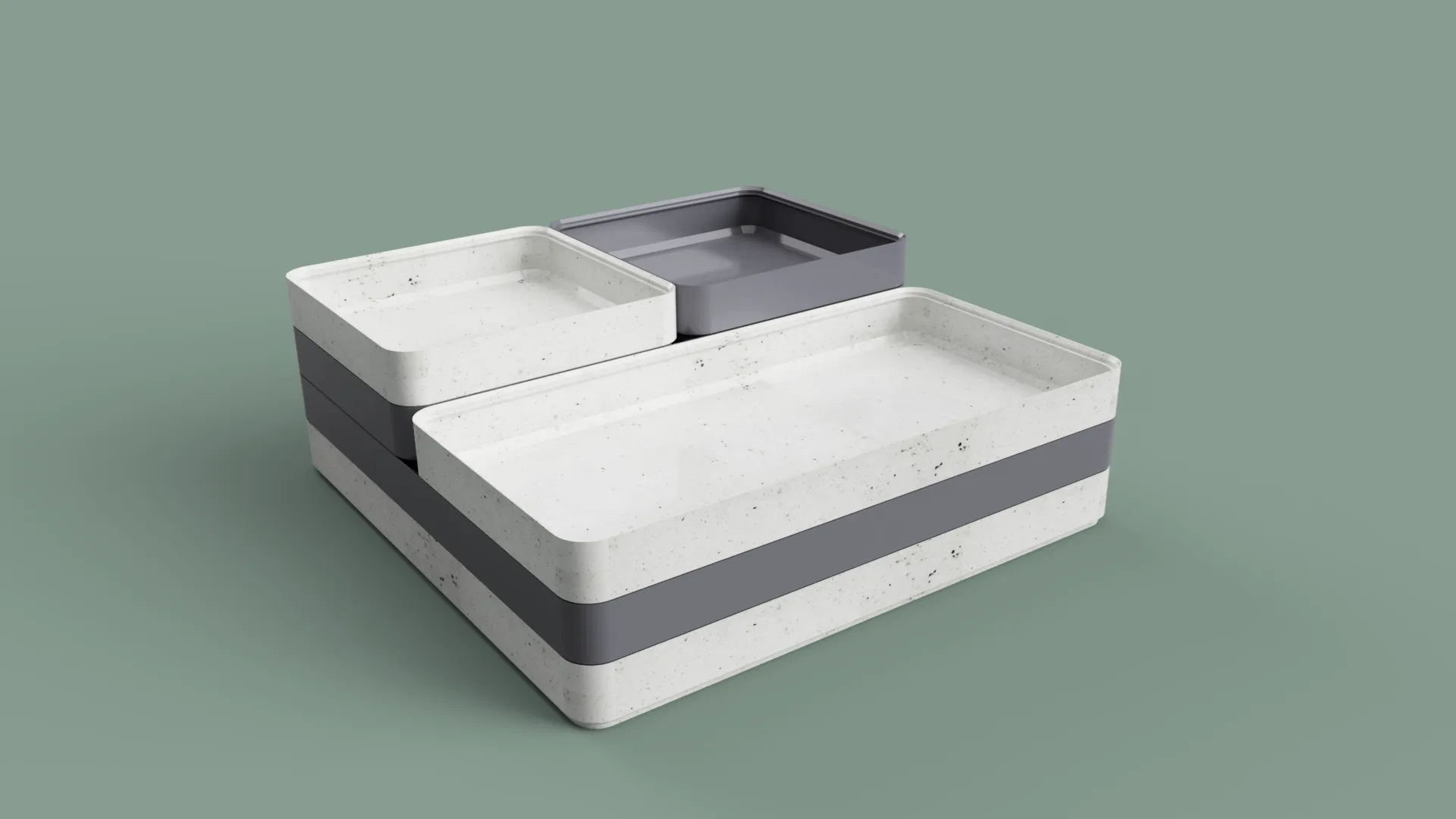 Khay phân loại xếp chồng 3 kích thước