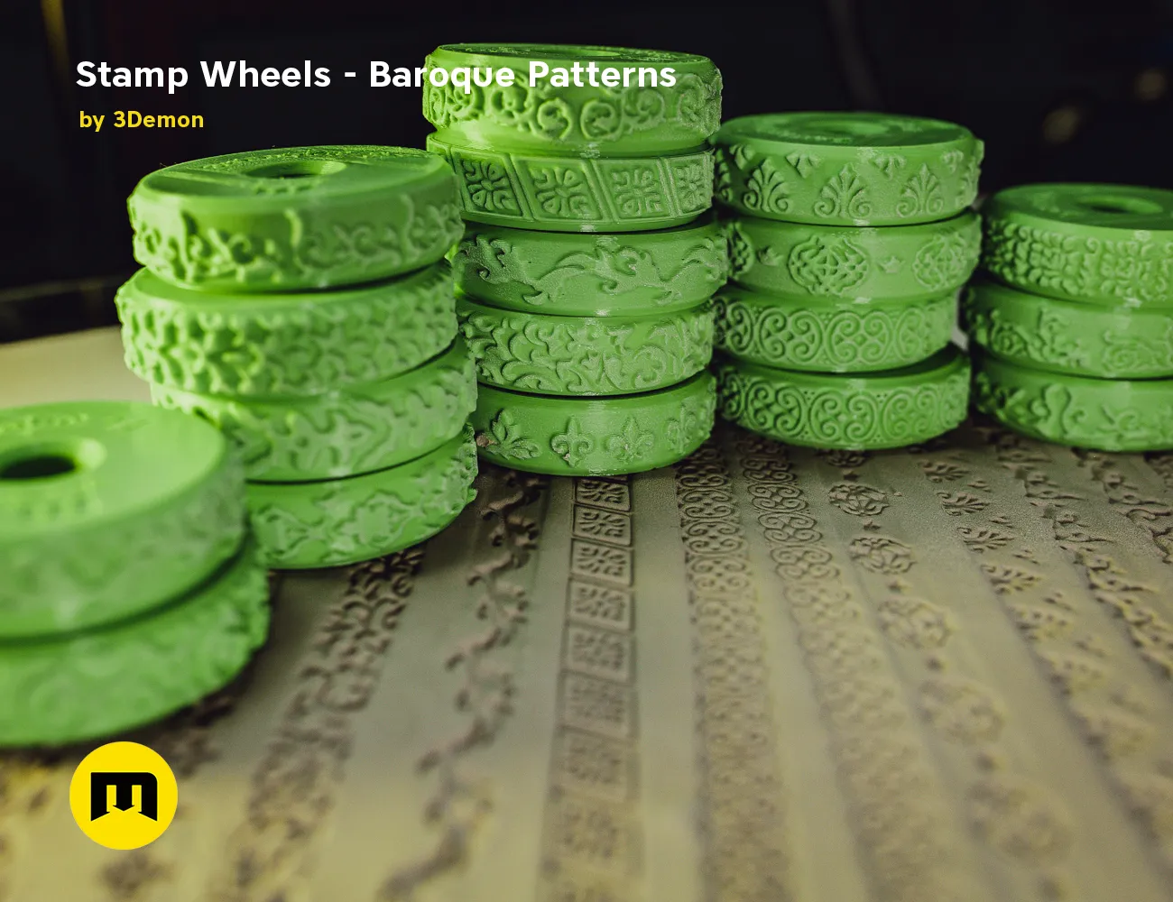 Bánh lăn tạo hoa văn Baroque cho đất sét