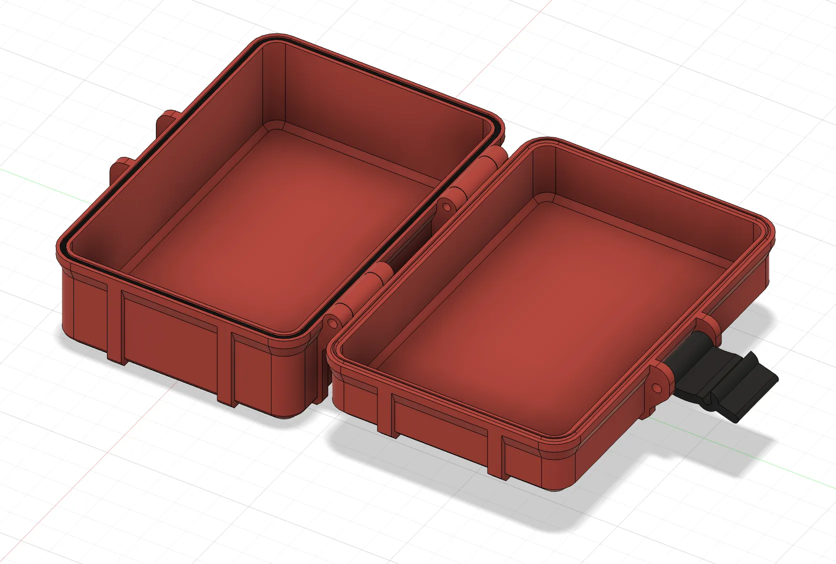 Hộp chắc chắn với một chốt và hai bản lề