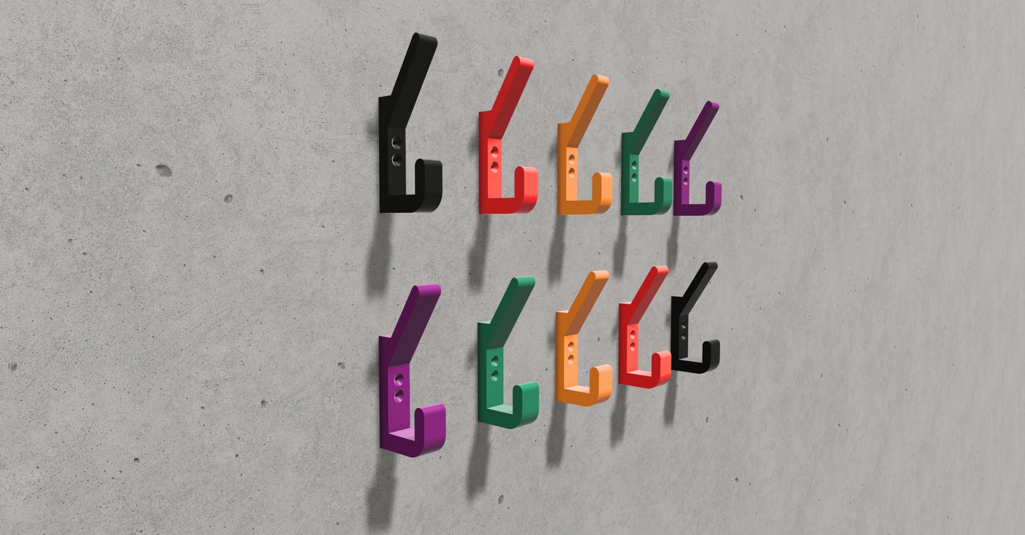 Móc treo áo và mũ treo tường đơn giản