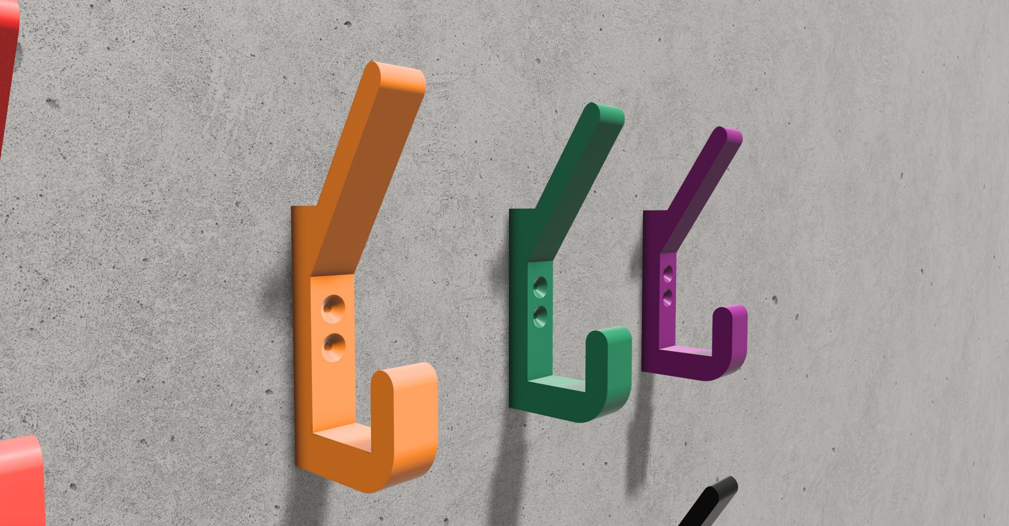 Móc treo áo và mũ treo tường đơn giản