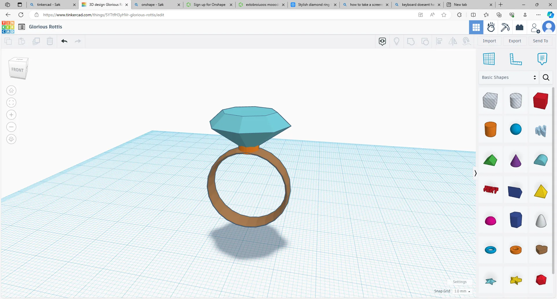 Nhẫn kim cương phong cách thời thượng