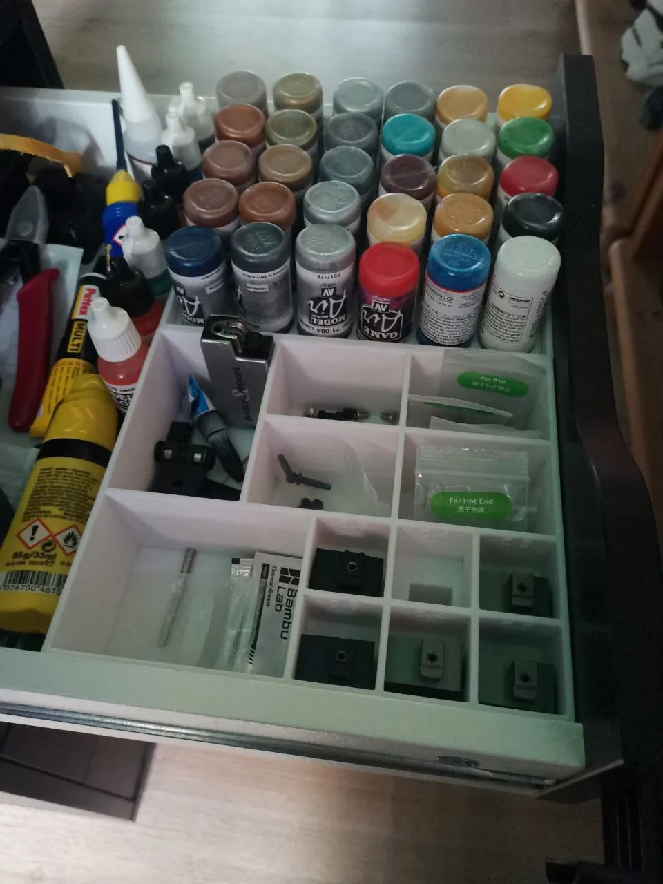 Hộp phân loại sơn mini cho kệ Ikea Alex