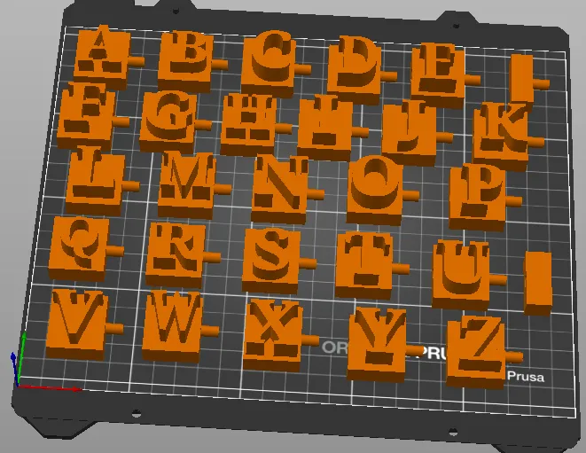 Khối kết nối chữ cái để tạo từ trong in 3D