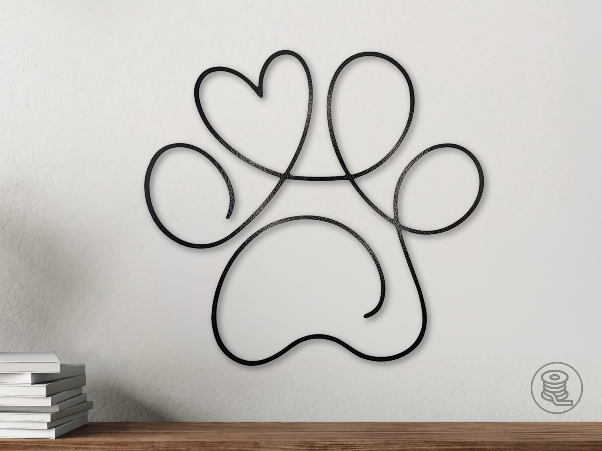 Nghệ thuật tường hình trái tim chân chó