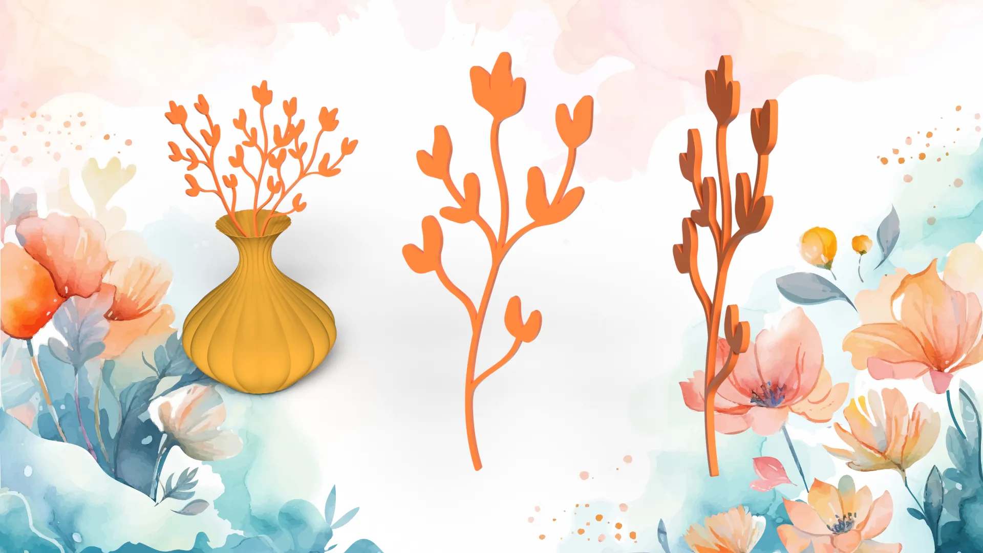 Chân cắm thảo mộc in 3D với lá tự nhiên