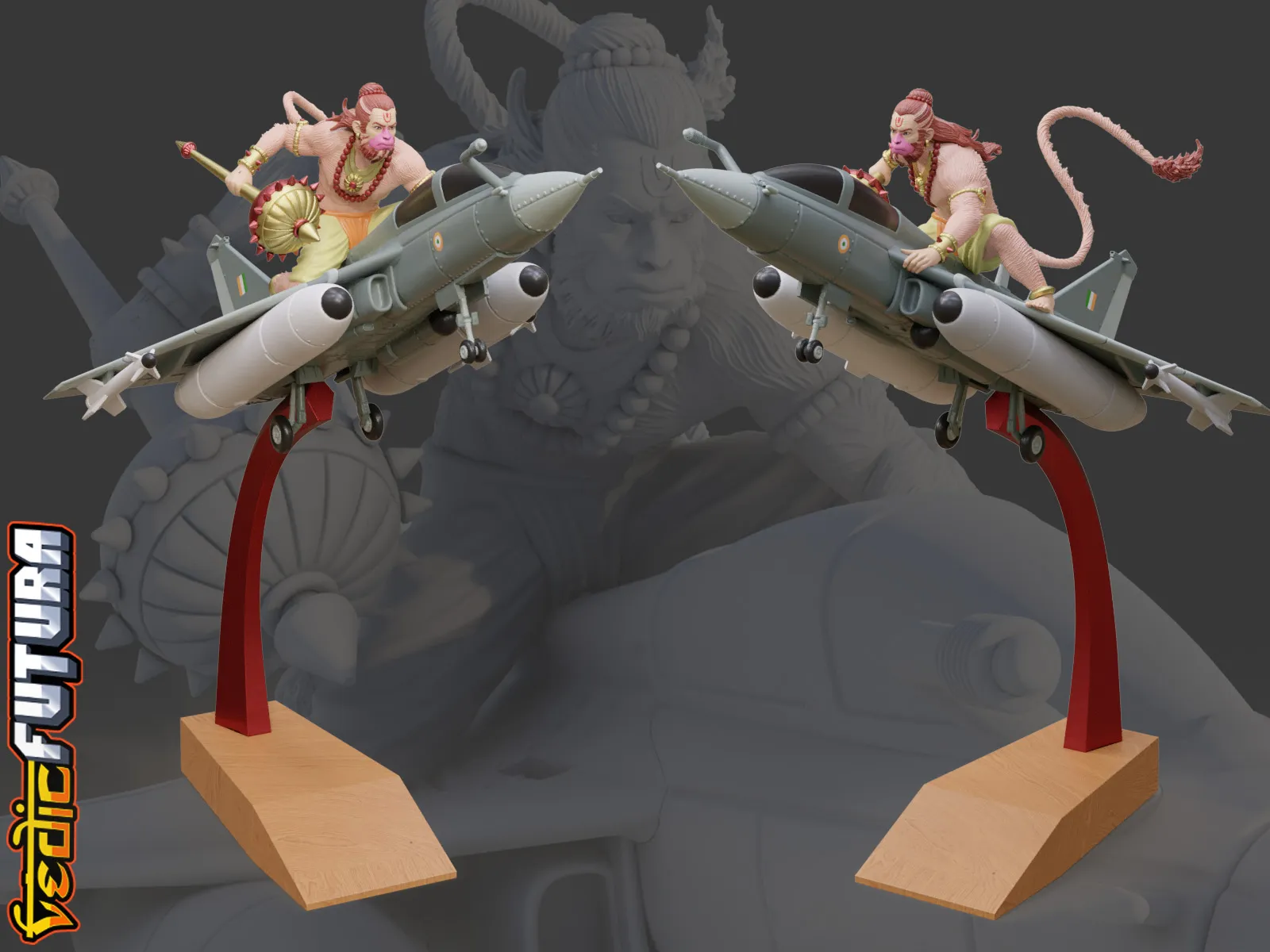 Tiêm kích Tejas Ấn Độ với nhân vật huyền thoại Hanuman