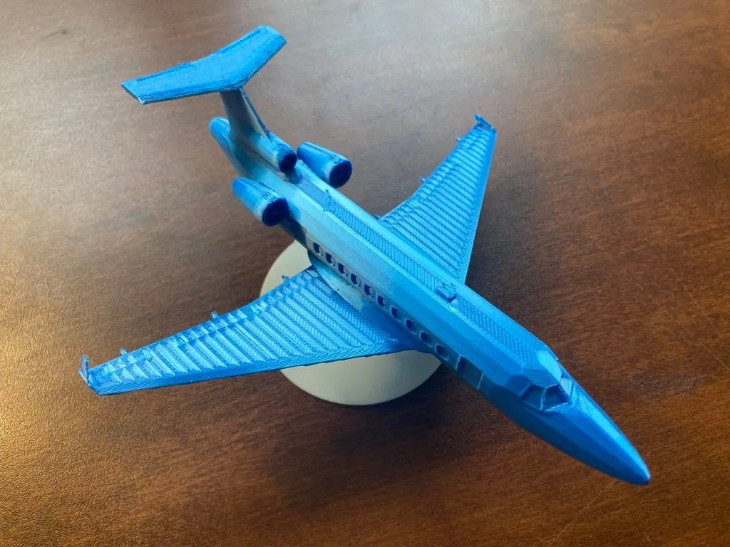 Máy bay riêng phong cách low poly với giá đỡ