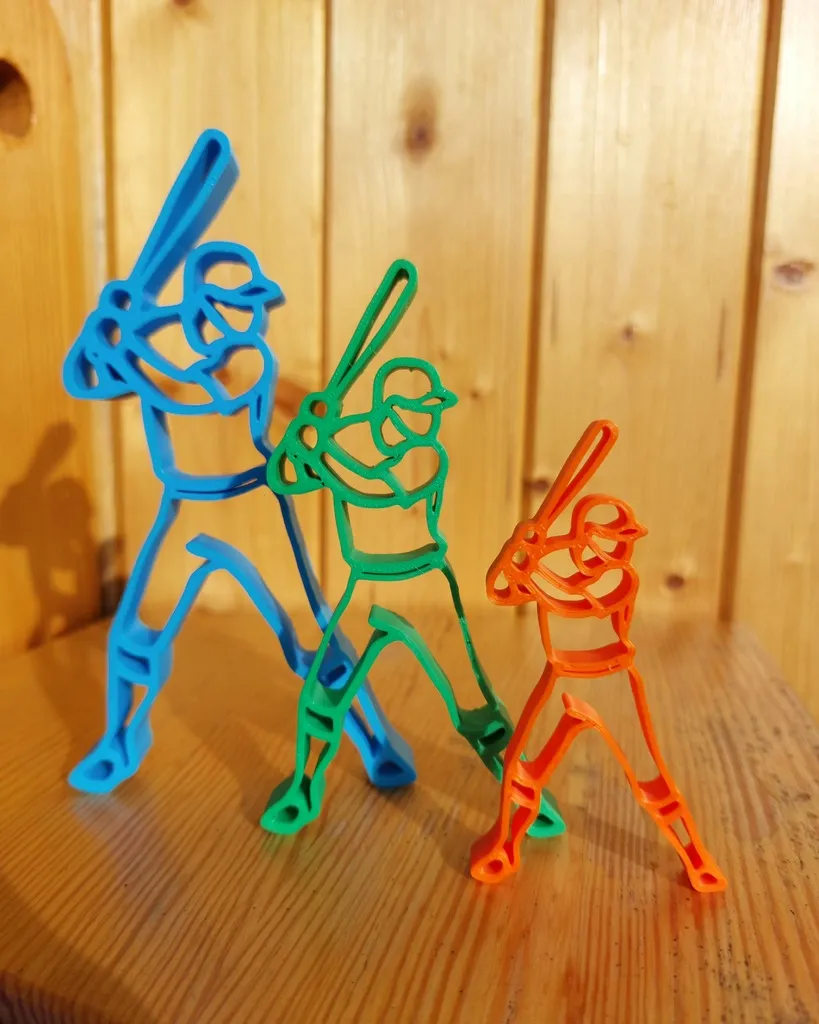 Hình nhân chơi bóng chày tối giản