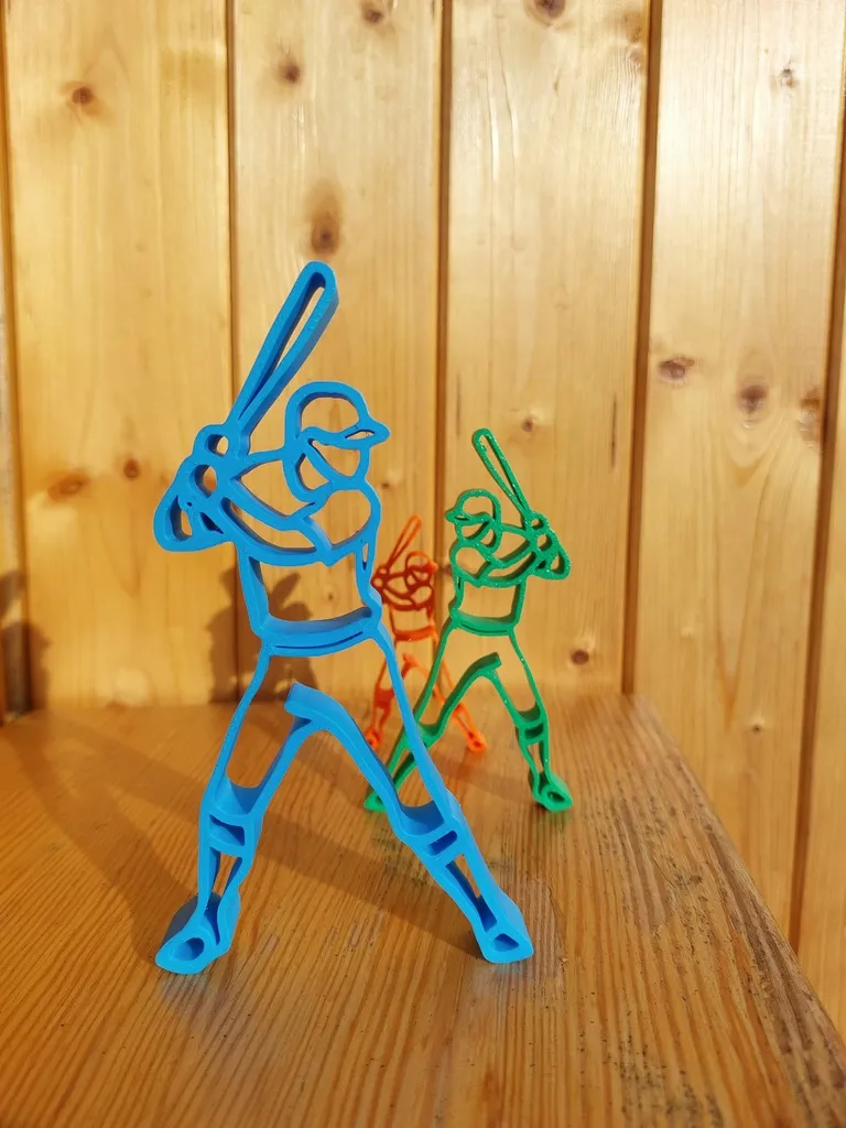 Hình nhân chơi bóng chày tối giản