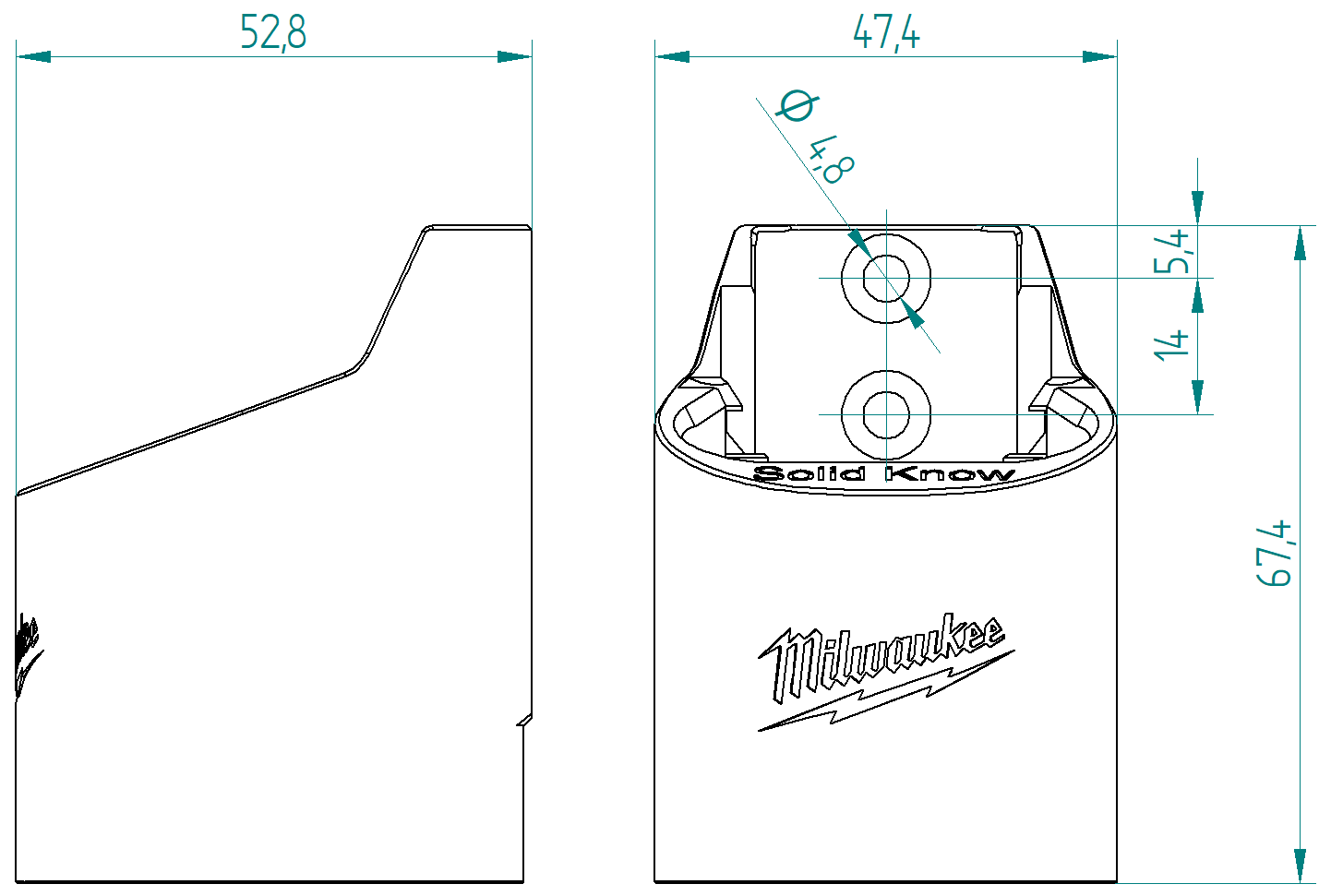 Giá đỡ pin dài Milwaukee 12V 2.0Ah