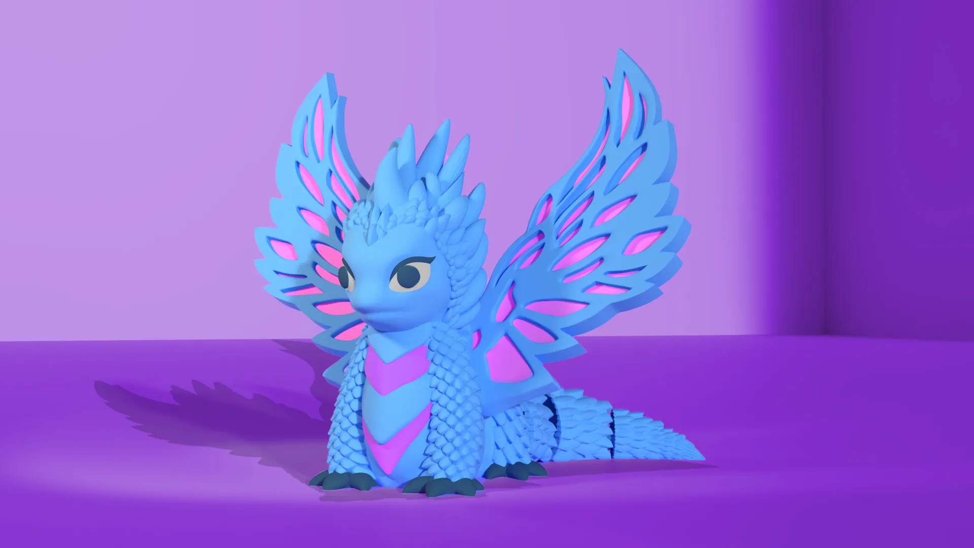 Rồng dễ thương có cánh linh hoạt và khớp nối