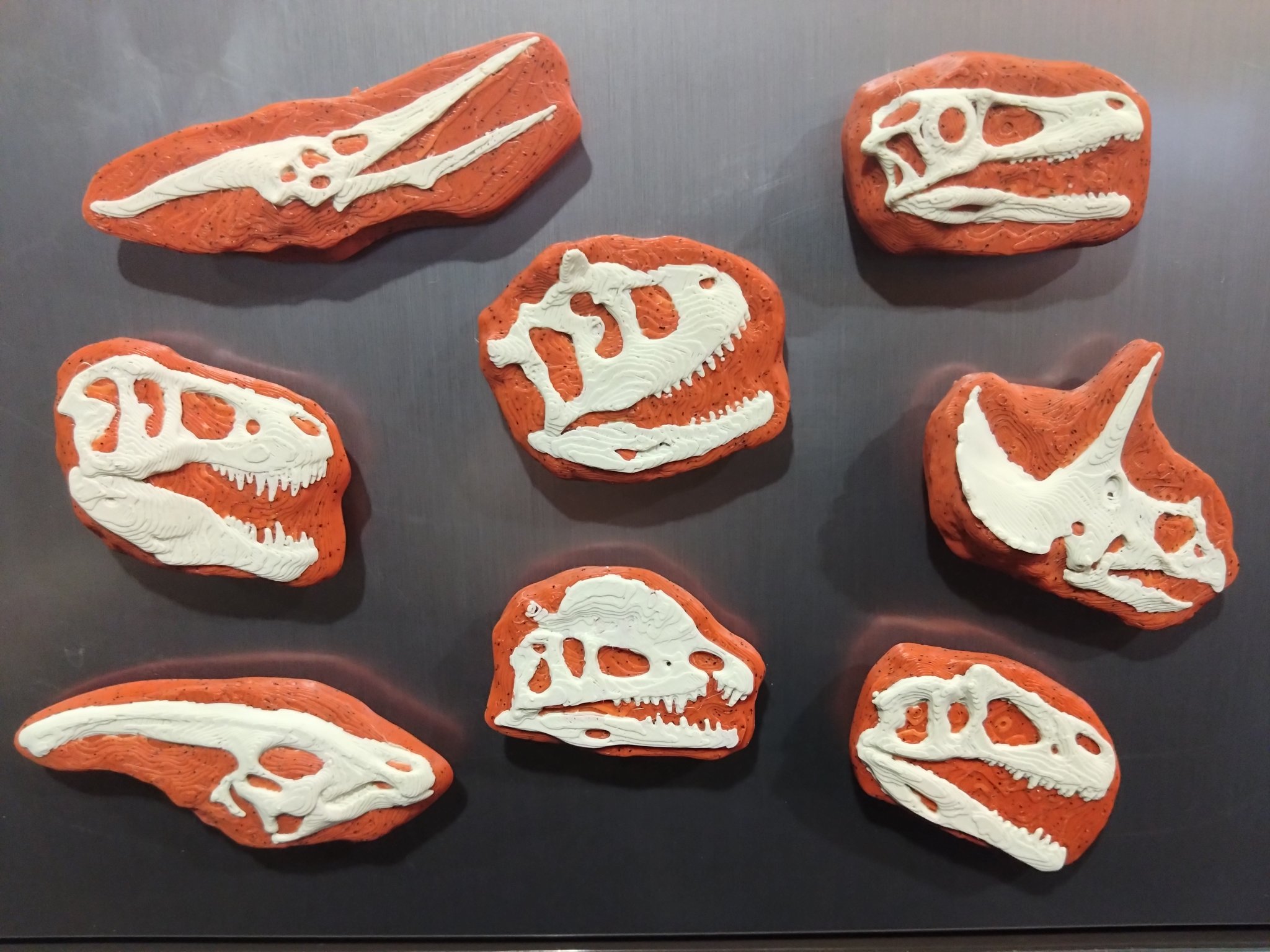 Nam châm hộp sọ khủng long in 3D độc đáo