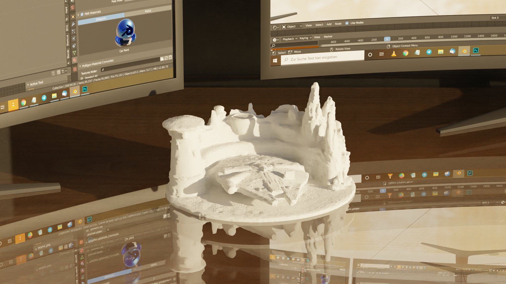 Tượng Millennium Falcon - Trang trí nhà Star Wars