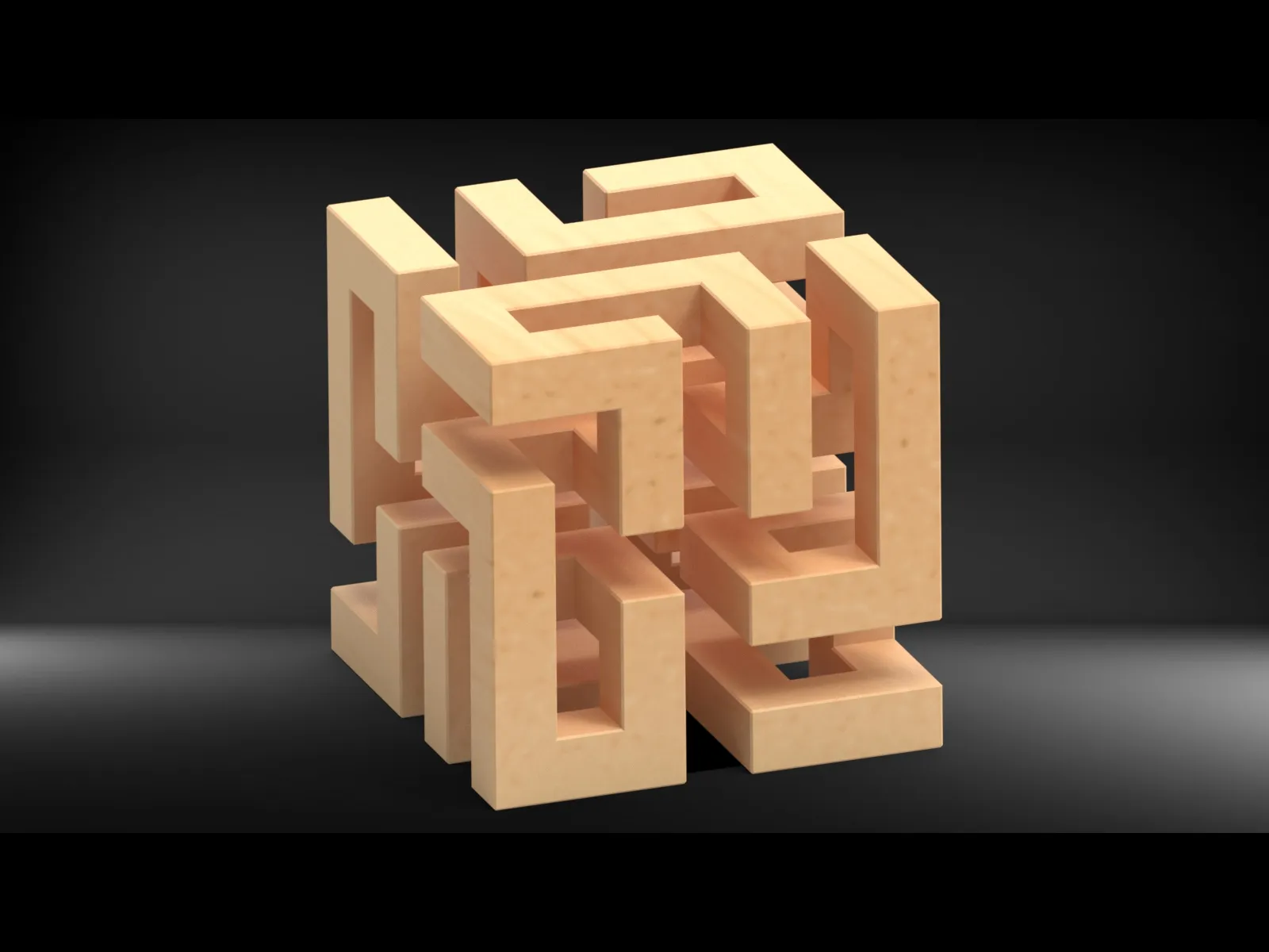 Điêu khắc hình học số 08 dễ lắp ráp và in 3D