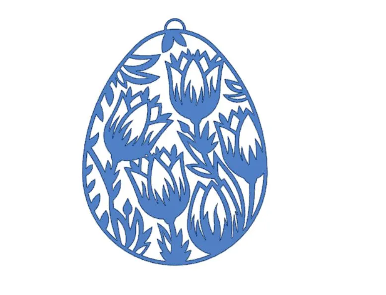 Phụ kiện trang trí Phục Sinh hình quả trứng với hoa tulip