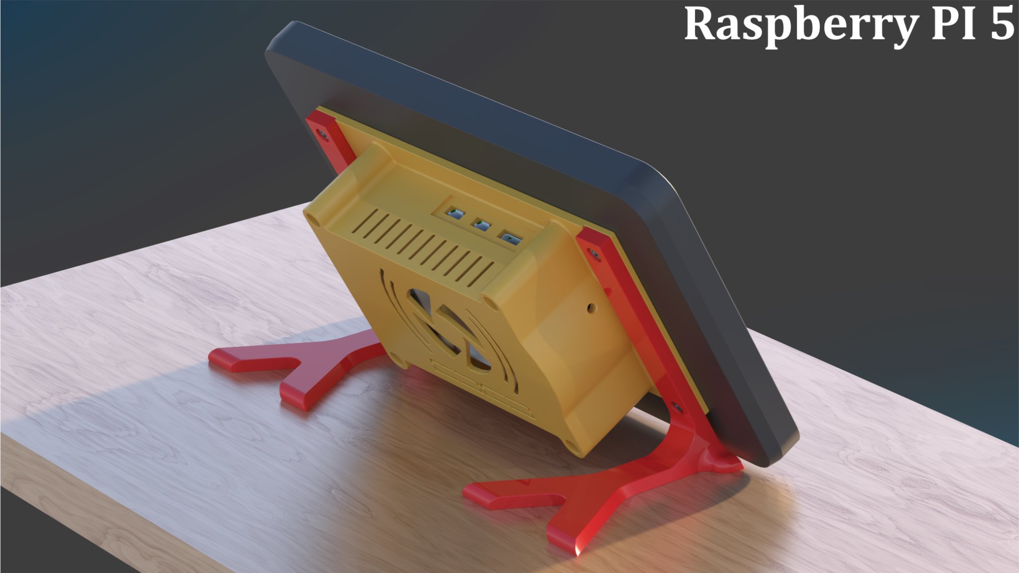 Vỏ cho màn hình cảm ứng Raspberry Pi 2 với giá đỡ điều chỉnh